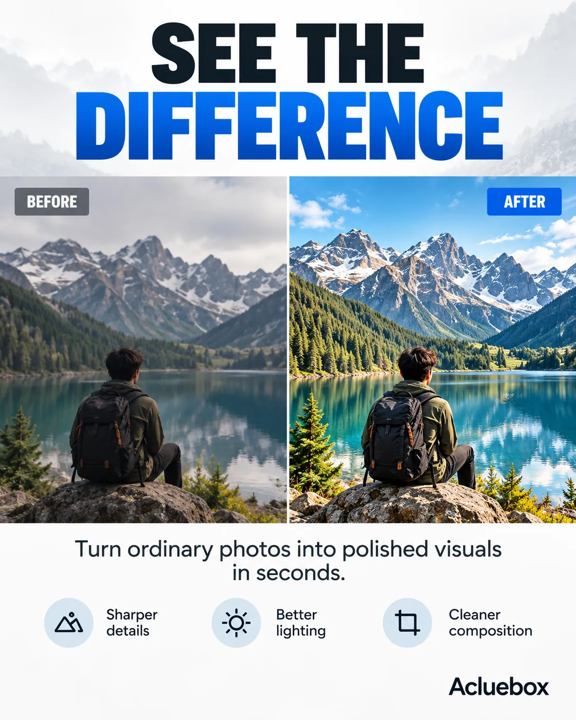 Click to enlarge Before / after ad layout